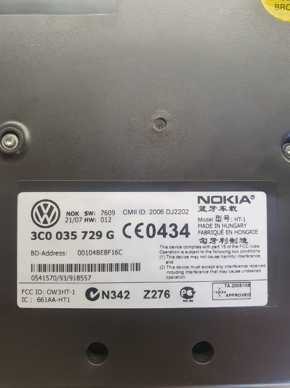Modul bluetooth VW Passat B6 cod 3C00357