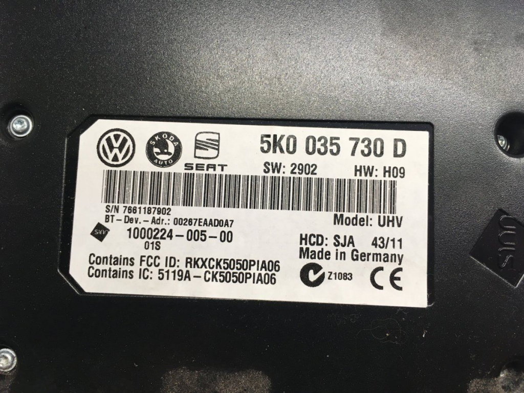 Modul bluetooth VW Passat B7 cod: 5k0035