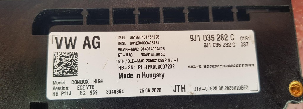Modul control COMBOX HIGH Porsche Taycan