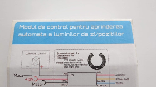 Modul de control pentru aprinderea automata a luminilor de zi / farurilor