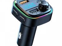 Modulator FM 12-24V Bluetooth 5.0 cu functie de incarcator auto Fast Charge 3.0 si port USB C - C26 435907