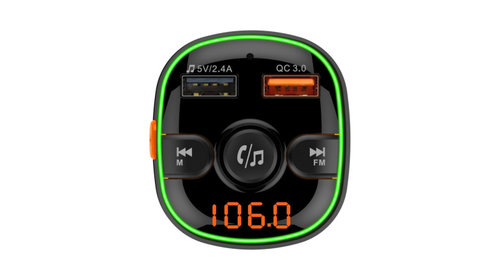Modulator FM Akai , Bluetooth, USB, functie incarcator telefon, microfon incorporat, afisaj LED ERK AL-160321-4