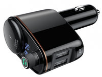 Modulator Fm Bluetooth 2 Porturi Usb Baseus Transmițător FM Bluetooth MP3 Încărcător Auto 2x USB 3.4A Negru CCALL-RH01