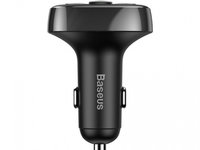 Modulator FM Bluetooth Baseus Tip T Încărcător Auto MP3 2 x USB TF microSD 3,4A Negru CCTM-01