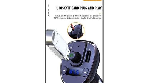 Modulator MP3 SMART cu functie handsfree auto Bluetooth si incarcator auto 18W 12V-24V Cod: XO-BCC05