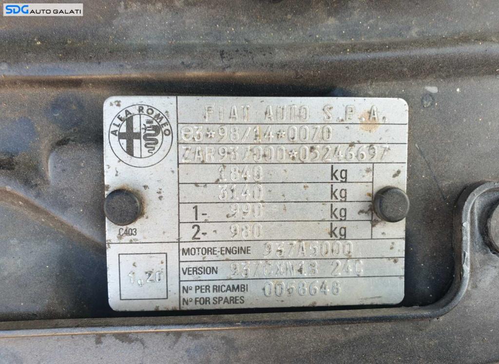 Motor Ambielat Fara Anexe 1.9 JTD 150CP 