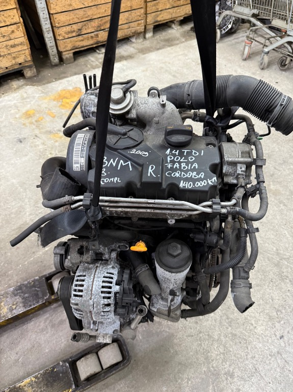 Motor complet cu accesorii 1.4 Tdi tip BNM pentru VW, SKODA, SEAT an 2009 cu 140.000 km