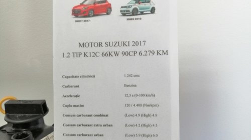 Motor fara anexe K12C 66 kw Suzuki Baleno 2017 6.279 km