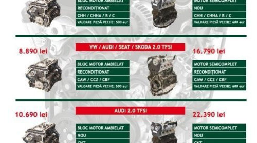 motor VW audi seat skoda 1.8 2.0 1.4 1.2 1.9 bloc 1.6 volkswagen
