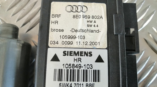 Motoras macara geam dreapta spate Audi A4 B6 2000 2001 2002 2003 2004 8E0959802A