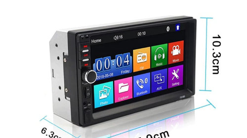 MP5 player auto 7018B MirrorLink, Rama, Suporti prindere, Bluetooth, Divix, AVI, USB, SD Card, AUX