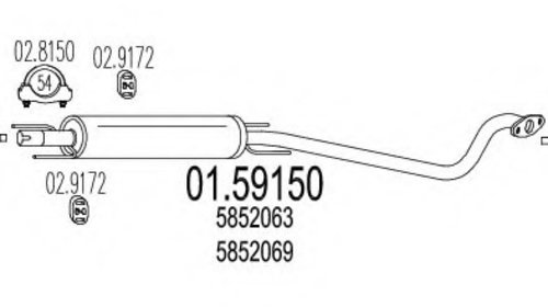 Mts toba intermediara pt opel astra g