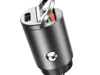 Mufa incarcator auto mini quick charge USB QC4.0 100W + PD30W Cod: A088 100W