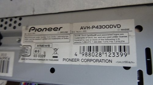 Multimedia Player Pioneer 7" AVH P4300 DVD Ford Focus 2