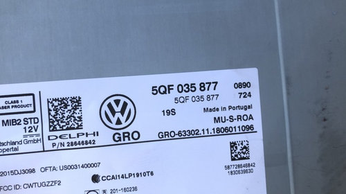 Multimedia radio app connect VW Arteon Passat B8 5QF035877 5QF 035 877