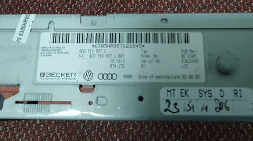 Navigație Audi A6 C6 cod: 4E0919887C , 4E0910887L