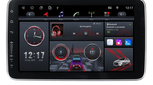 Navigatie 1DIN cu Android Chevrolet Lacetti 2003 - 2010, 4GB RAM, Radio GPS Dual Zone, Display HD IPS 10" reglabil 360 grade, Internet Wi-Fi si slot SIM 4G, Bluetooth, MirrorLink, USB, Waze