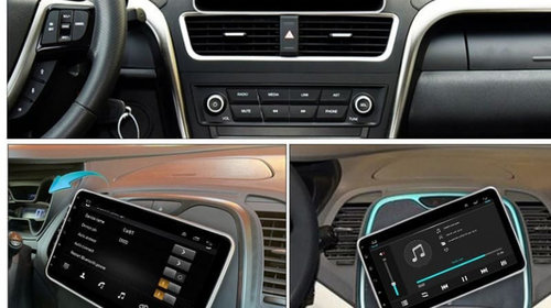 Navigatie 1DIN cu Android Dacia Solenza 2003 - 2005, 2GB RAM, Radio GPS Dual Zone, Display HD 9" Touchscreen reglabil 360 grade, Internet Wi-Fi, Bluetooth, MirrorLink, USB, Waze