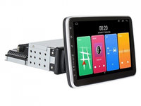 Navigatie 1DIN cu Android Fiat Panda 2003 - 2012, 2GB RAM, Radio GPS Dual Zone, Display HD 9" Touchscreen reglabil 360 grade, Internet Wi-Fi, Bluetooth, MirrorLink, USB, Waze