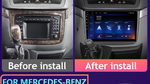 Navigatie 2K Mercedes Vito 2 Viano 2 W639 2003 - 2015 Octa core 2+32GB carplay 4G