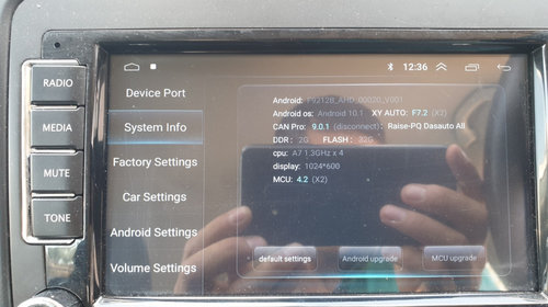 Navigatie After Market Android 10 Dedicata cu Ecran Tactil Touchscreen A7 4 Core 1.3 Ghzx4 DDR 2GB Volkswagen Touran 2003 - 2015 sdgnbvpb62