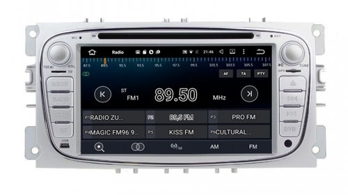 Navigatie Android 7.1 Ford Focus 2 Mondeo S-Max Tourneo Transit Quad Core Internet Carkit Usb NAVD-A9457