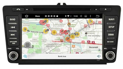 Navigatie Android Skoda Octavia 2 Facelift Ecran 8" GPS CARKIT USB INTERNET NAVD-MT9725 Nu necesita rama