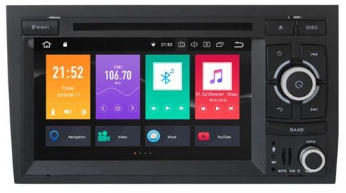 Navigatie AUDI A4 B6 B7 SEAT EXEO Android Octa Core 4GB RAM DVD AUTO GPS CARKIT NAVD-P050