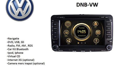 Navigatie Car Vision Dnb Vw Dedicata Vw Skoda Seat Dvd Gps Carkit USB