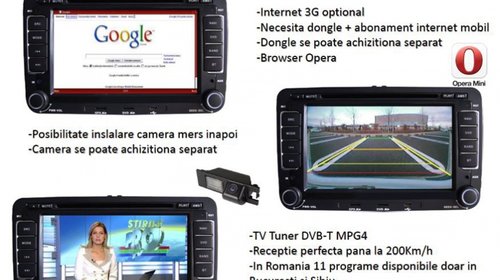 Navigatie Car Vision Dnb Vw Dedicata Vw Skoda Seat Dvd Gps Carkit USB