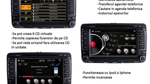 Navigatie Car Vision Dnb Vw Dedicata Vw Skoda Seat Dvd Gps Carkit USB