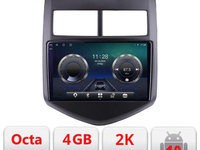 Navigatie dedicata Chevrolet Aveo 2010-2013 C-aveo10 Android Octa Core Ecran 2K QLED GPS 4G 4+32GB 360 KIT-aveo10+EDT-E409-2K