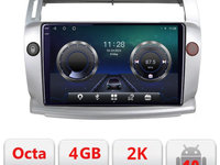 Navigatie dedicata Citroen C4 C-088 Android Octa Core Ecran 2K QLED GPS 4G 4+32GB 360 KIT-088+EDT-E409-2K