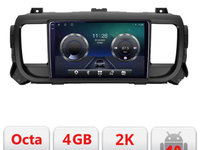 Navigatie dedicata Citroen Jumpy Toyota Proace Peugeot Traveller C-jumpy16 Android Octa Core Ecran 2K QLED GPS 4G 4+32GB 360 kit-jumpy16+EDT-E409-2K