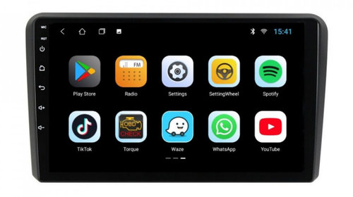 Navigatie dedicata cu Android Audi A3 (8P1) 2003 - 2013, 1GB RAM, Radio GPS Dual Zone, Display HD IPS 9" Touchscreen, Internet Wi-Fi, Bluetooth, MirrorLink, USB, Waze