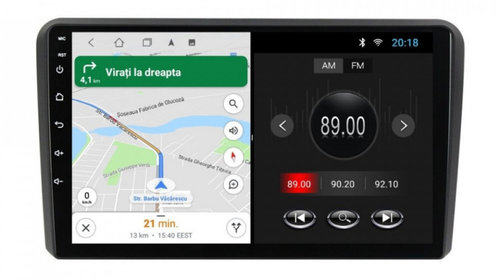 Navigatie dedicata cu Android Audi A3 (8P1) 2003 - 2013, 1GB RAM, Radio GPS Dual Zone, Display HD IPS 9" Touchscreen, Internet Wi-Fi, Bluetooth, MirrorLink, USB, Waze
