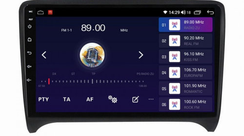 Navigatie dedicata cu Android Audi TT 2006 - 2015, 8GB RAM, Radio GPS Dual Zone, Display HD IPS 9" Touchscreen, Internet Wi-Fi si slot SIM 4G, Bluetooth, MirrorLink, USB, Waze