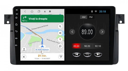 Navigatie dedicata cu Android BMW Seria 3 (E46) 1997 - 2005, 2GB RAM, Radio GPS Dual Zone, Display HD IPS 9" Touchscreen, Internet Wi-Fi, Bluetooth, MirrorLink, USB, Waze