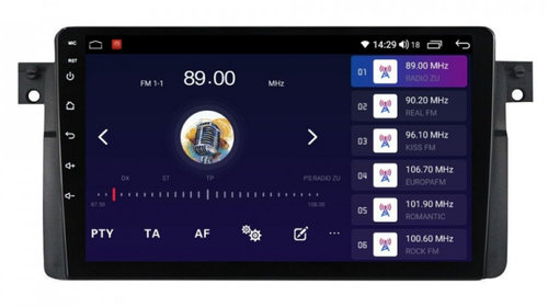 Navigatie dedicata cu Android BMW Seria 3 (E46) 1997 - 2005, 4GB RAM, Radio GPS Dual Zone, Display HD IPS 9" Touchscreen, Internet Wi-Fi si slot SIM 4G, Bluetooth, MirrorLink, USB, Waze