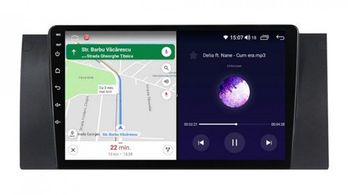 Navigatie dedicata cu Android BMW Seria 5 (E39) 1995 - 2003, 6GB RAM, Radio GPS Dual Zone, Display HD IPS 9" Touchscreen, Internet Wi-Fi si slot SIM 4G, Bluetooth, MirrorLink, USB, Waze
