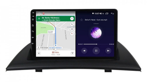 Navigatie dedicata cu Android BMW X3 (E83) 2003 - 2011, 4GB RAM, Radio GPS Dual Zone, Display HD IPS 9" Touchscreen, Internet Wi-Fi si slot SIM 4G, Bluetooth, MirrorLink, USB, Waze