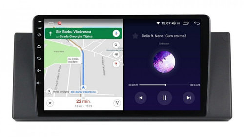Navigatie dedicata cu Android BMW X5 (E53) 2000 - 2006, 8GB RAM, Radio GPS Dual Zone, Display HD IPS 9" Touchscreen, Internet Wi-Fi si slot SIM 4G, Bluetooth, MirrorLink, USB, Waze