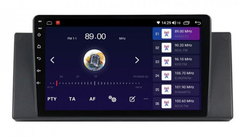 Navigatie dedicata cu Android BMW X5 (E53) 2000 - 2006, 8GB RAM, Radio GPS Dual Zone, Display HD IPS 9" Touchscreen, Internet Wi-Fi si slot SIM 4G, Bluetooth, MirrorLink, USB, Waze