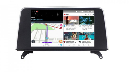 Navigatie dedicata cu Android BMW X6 (E71) 2009 - 2014, 8GB RAM, Radio GPS Dual Zone, Display HD IPS 9" Touchscreen, Internet Wi-Fi si slot SIM 4G, Bluetooth, MirrorLink, USB, Waze
