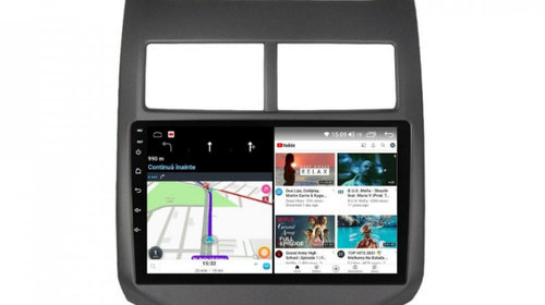 Navigatie dedicata cu Android Chevrolet Aveo 2011 - 2014, 6GB RAM, Radio GPS Dual Zone, Display HD IPS 9" Touchscreen, Internet Wi-Fi si slot SIM 4G, Bluetooth, MirrorLink, USB, Waze