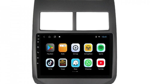 Navigatie dedicata cu Android Chevrolet Aveo 2011 - 2014, 2GB RAM, Radio GPS Dual Zone, Display HD IPS 9" Touchscreen, Internet Wi-Fi, Bluetooth, MirrorLink, USB, Waze
