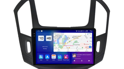 Navigatie dedicata cu Android Chevrolet Cruze 2013 - 2015, 4GB RAM, Radio GPS Dual Zone, Display 2K QLED 9.5" Touchscreen, Internet Wi-Fi si slot SIM 4G, Bluetooth, MirrorLink, USB, Waze