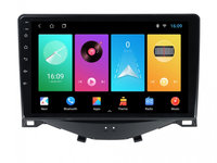 Navigatie dedicata cu Android Citroen C1 II 2014 - 2022, 1GB RAM, Radio GPS Dual Zone, Display HD IPS 9" Touchscreen, Internet Wi-Fi, Bluetooth, MirrorLink, USB, Waze