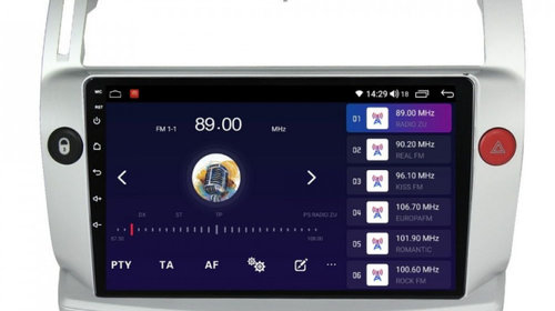 Navigatie dedicata cu Android Citroen C4 I 2004 - 2009, 8GB RAM, Radio GPS Dual Zone, Display HD IPS 9" Touchscreen, Internet Wi-Fi si slot SIM 4G, Bluetooth, MirrorLink, USB, Waze