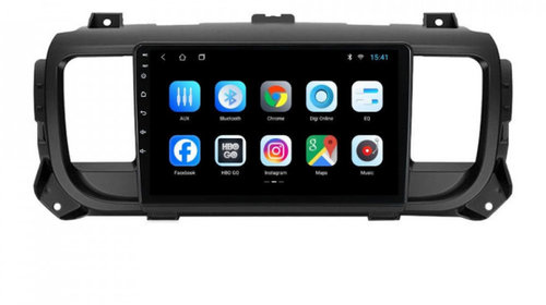 Navigatie dedicata cu Android Citroen Jumpy dupa 2016, 1GB RAM, Radio GPS Dual Zone, Display HD IPS 9" Touchscreen, Internet Wi-Fi, Bluetooth, MirrorLink, USB, Waze